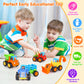 Orwine Inertia Toy Early Educational Toddler Baby Toy Friction Powered Cars Push And Go Cars Tractor Bulldozer Dumper Cement Mixer Engineering Vehicles Toys For Children Boys Girls Kids Gift 4Pcs