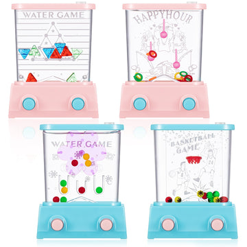 Gejoy 4 Pieces Water Games Handheld Valentines Day Gifts For Kids Mini Waterful Ring Toss Retro Pastime Toys Car Games Birthday Party Favor For Classroom Kids Adults Gifts(Elegant Style)