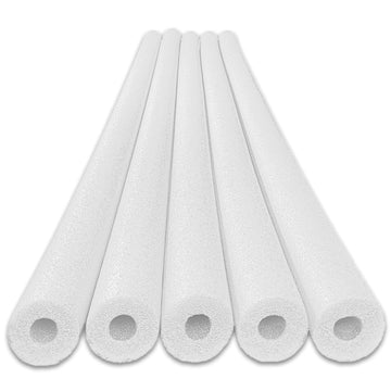 Oodles of Noodles Deluxe Foam Pool Swim Noodles - 5 Pack, White, Polyethylene Foam