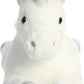 Aurora® Adorable Super Flopsie™ Velvet Swirls Unicorn™ Stuffed Animal - Playful Ease - Timeless Companions - White 27 Inches