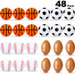 Blulu 48 Pack Sports Stress Balls for Kids Mini Footballs Mini Baseball, Soccer, Basketball, Foam Stress Balls for Anxiety Relie