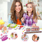 YMluky Water Color Paint Sets for Kids, 2 Coloring Books, No Mess Painting for Toddlers Activities,Magic Paint Set with 2 Brush,