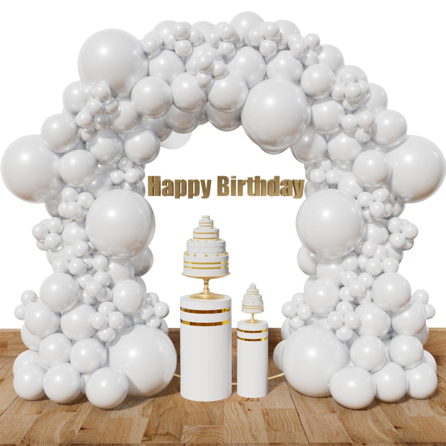 Kawkalsh White Balloon Arch Kit 111Pcs 18 12 5 Inch Latex Party Balloons Garland For Birthday Baby Shower Wedding Engagement Ann