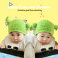 Union Power Green Shrek Hat with Ears, Knitted Halloween Cosplay Prop for Kids & Adults, Fun Candy Hat (54-58cm/21-23)