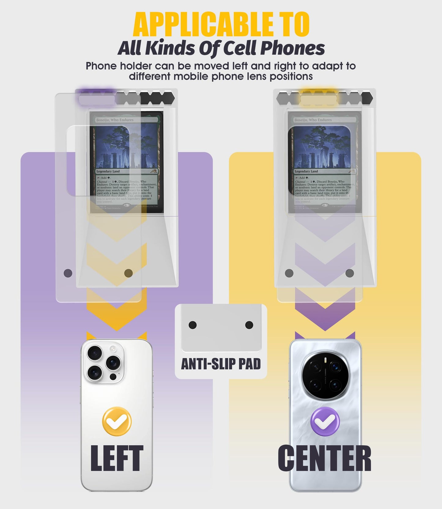 GIBOPOB Scanstand for Trading Cards - MTG Card Scanner, Phone Holder, White, Model EAO20001_X1