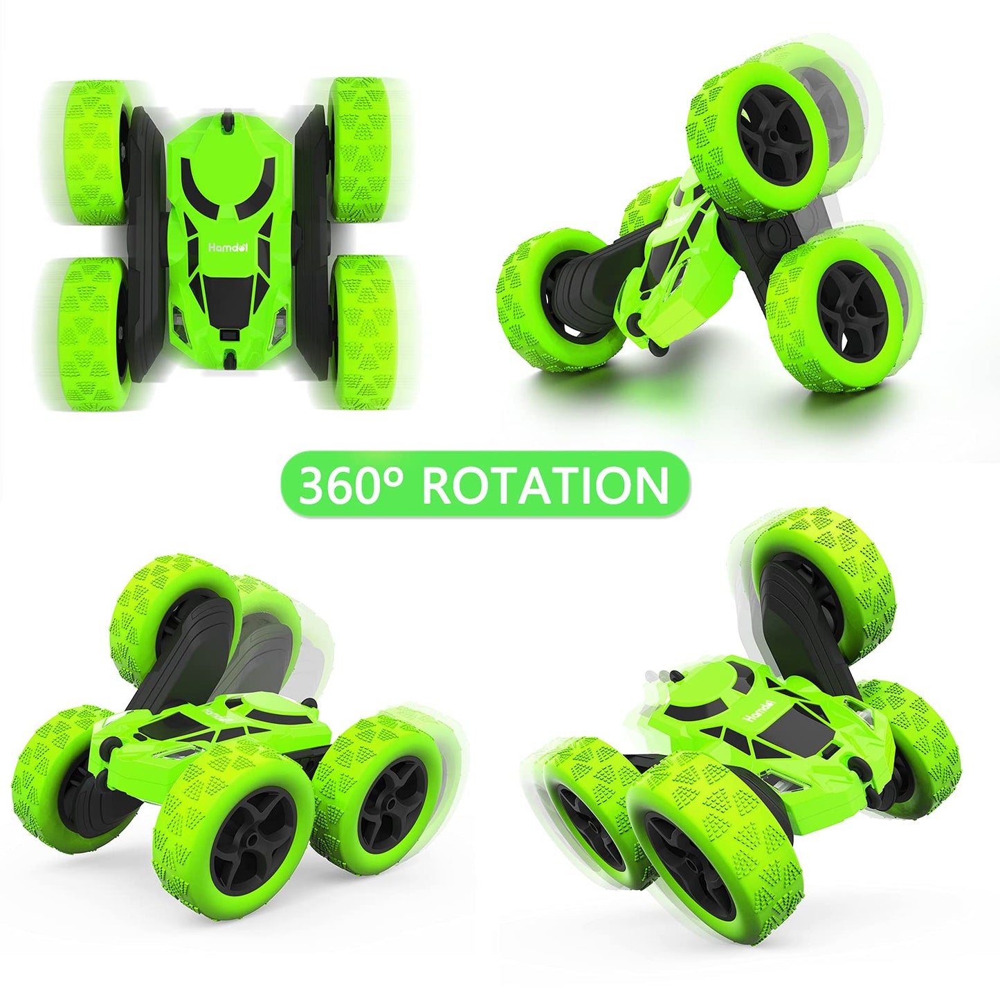 Remote Control Car, Hamdol Double Sided 360Rotating 4Wd Rc Cars With Headlights 2.4Ghz Electric Race Stunt Toy Car Rechargeable