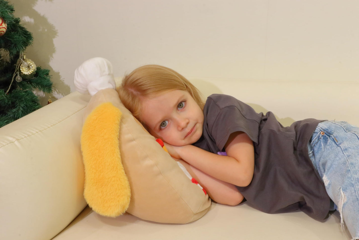 Hopearl Cute Chef Dog Plush Toy With Chips, Adorable Pillow Stuffed Animal, Smooth Plushies Pillow Gift, Soft Toy For Kids