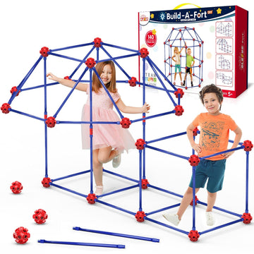 Olefun Fort Building Kit For Kids 4,5,6,7,8+Year Old Boys & Girls, 140 Pcs, Creative Stem Building Toys For Diy Castles, Tunnels, Play Tent, Ideal Gift For Aged 5-8
