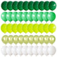 60Pcs Green Party Balloons, Dark Green Emerald Green Lime Green Chrome Metallic Green And White Latex Balloons, For Green Themed