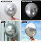 Jobkoo 60Pcs Metallic Silver Balloons 5Inch Shiny Chrome Silver Balloon Silver Metallic Party Balloons Small Silver Chrome Heliu