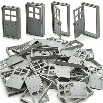 ZHX 40PCS Doors and Frame Building Block Toys MOC Creative House Brick Accessories Compatible with Classic Bricks Building Toy f