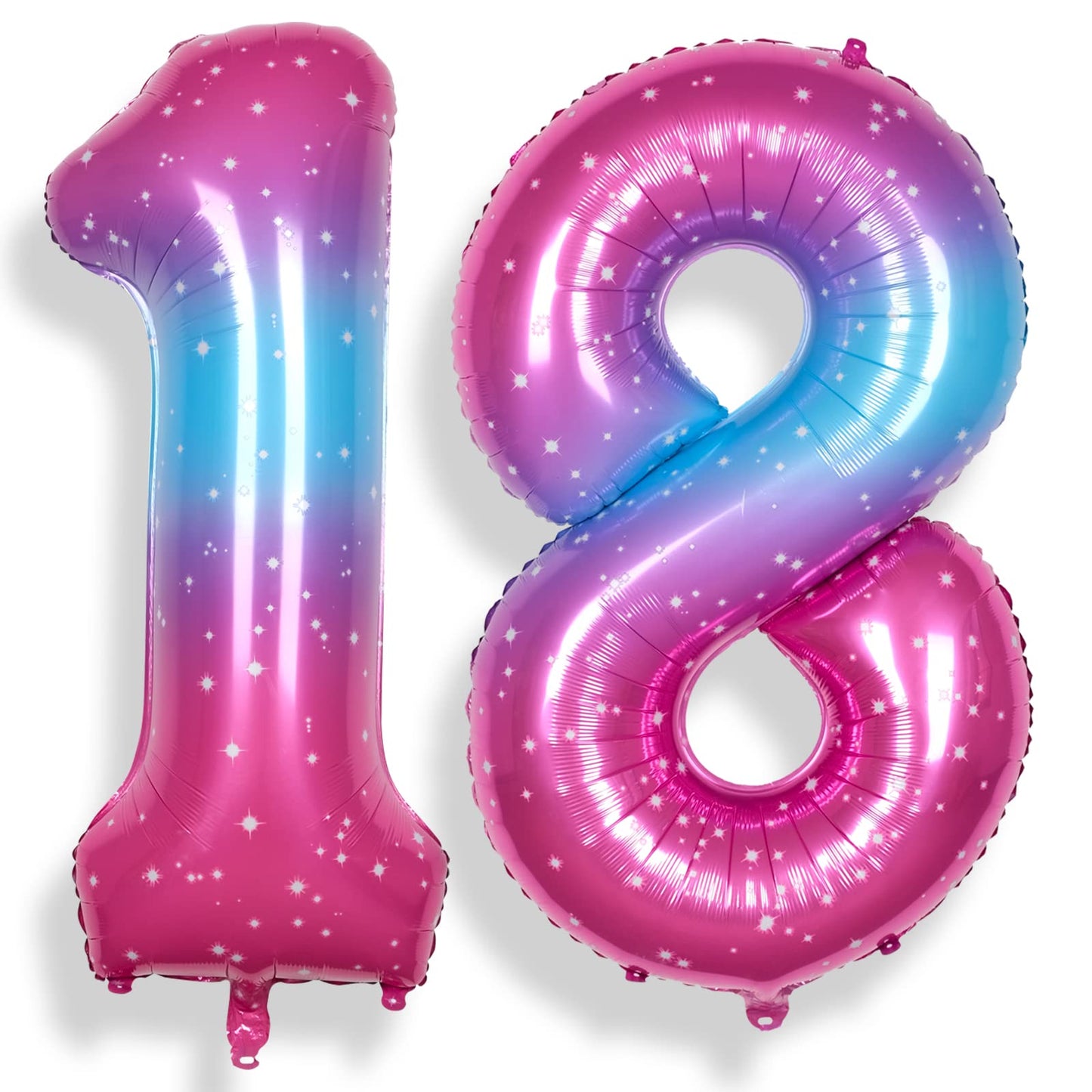 Rainbowq 18 Balloon Numbers 40 Inch For Women Or Girl Big Starry 0-9 Foil Mylar Large Number 18 Balloons Happy 18Th Birthday Par