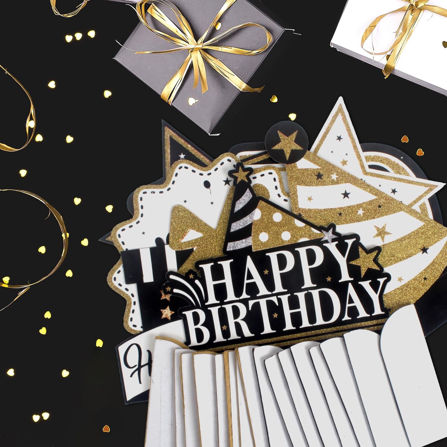 LASKYER Happy 34th Birthday Party Decorations, Glitter Shiny Honeycomb Table Centerpieces 34 Years Old Birthday Party Photoprop