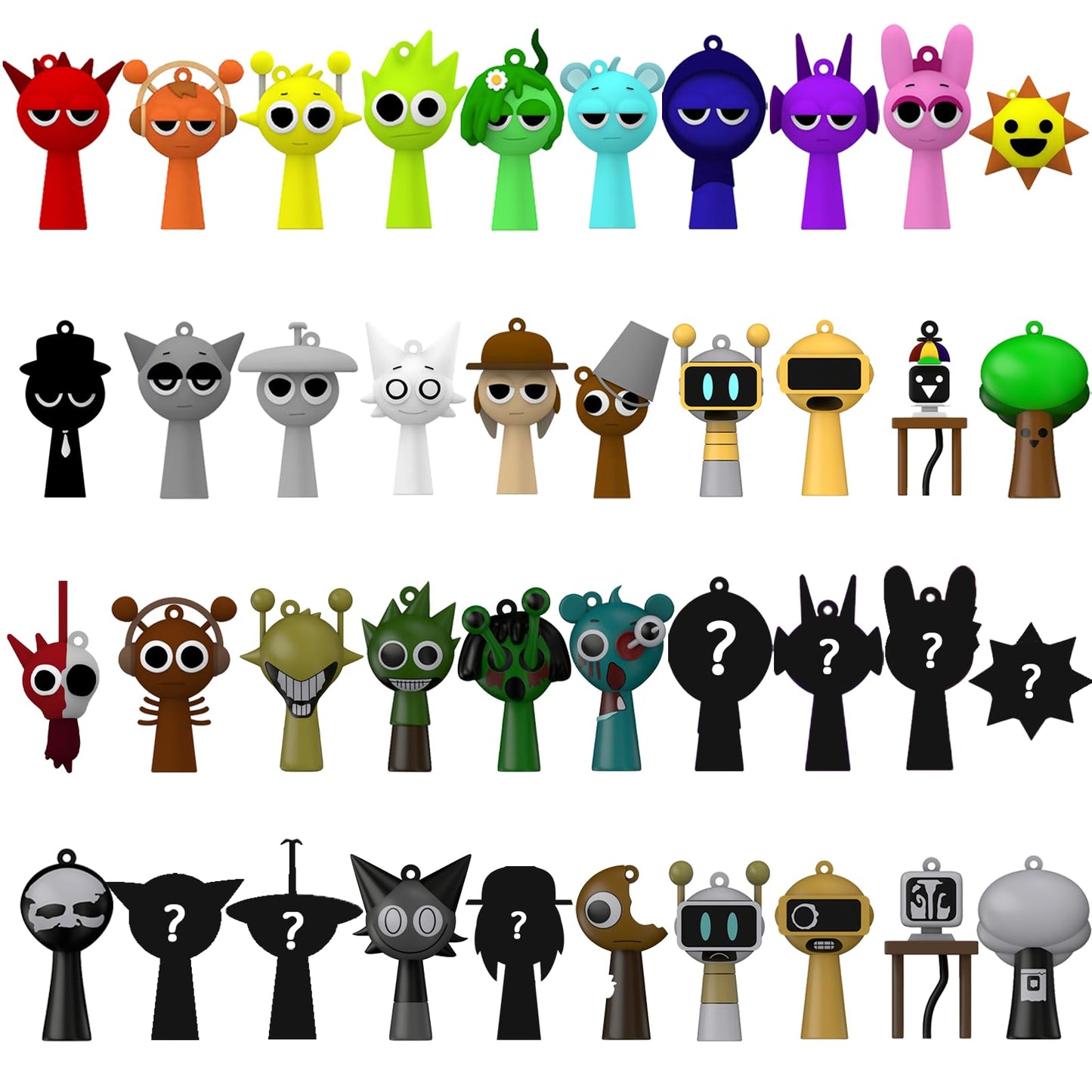 Jiensa Sprunki Action Figures Mystery Box, Sprunki Mystery Box (10 Pack)