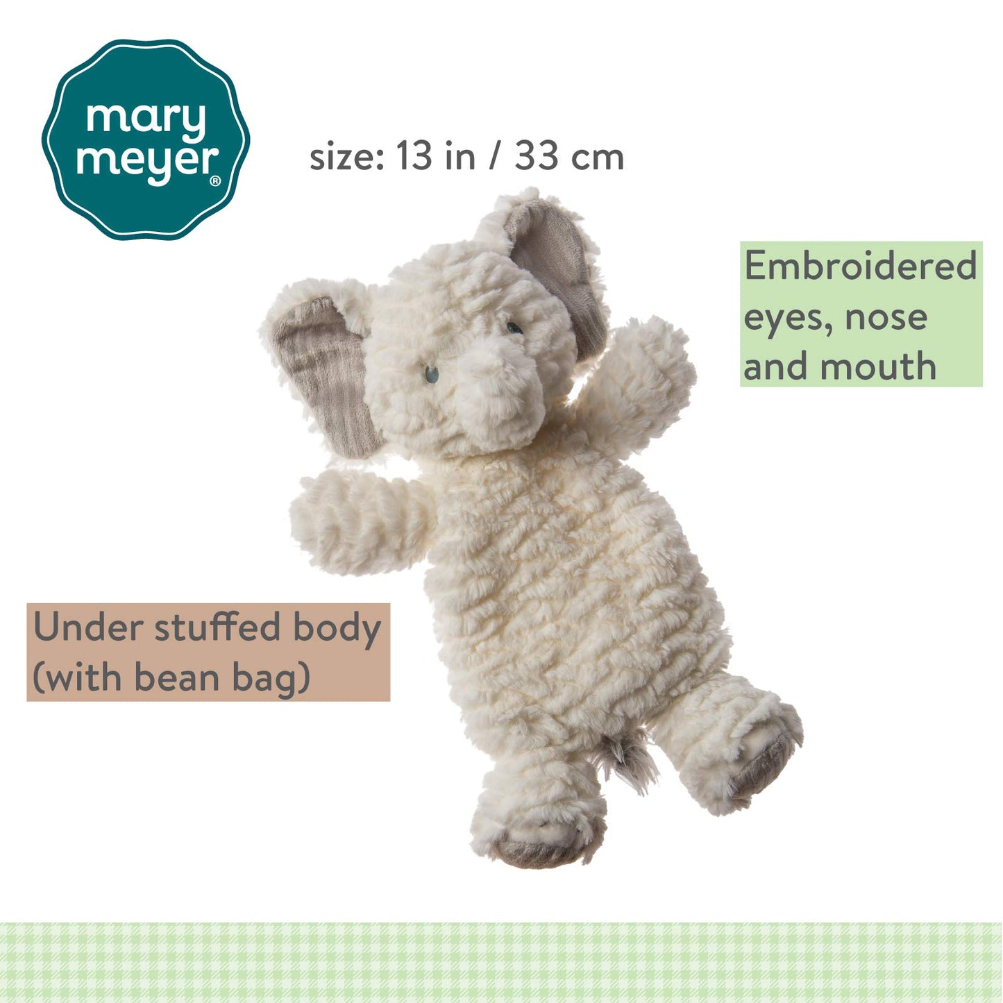 Mary Meyer Afrique Elephant Lovey Soft Toy   13 Inch (Pack of 1)