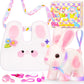 Ninaor Bunny Toys For Kids With Crossbody Bags, Interactive Rabbit Toys With Sounds Jumping Wiggling Ears, Pretend Play Robot Pe
