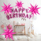 Funtoob Hot Pink Balloons Star Balloons Metallic Star Foil Balloons Hot Pink Star Cone Balloons Starburst Balloon Spike Balloons