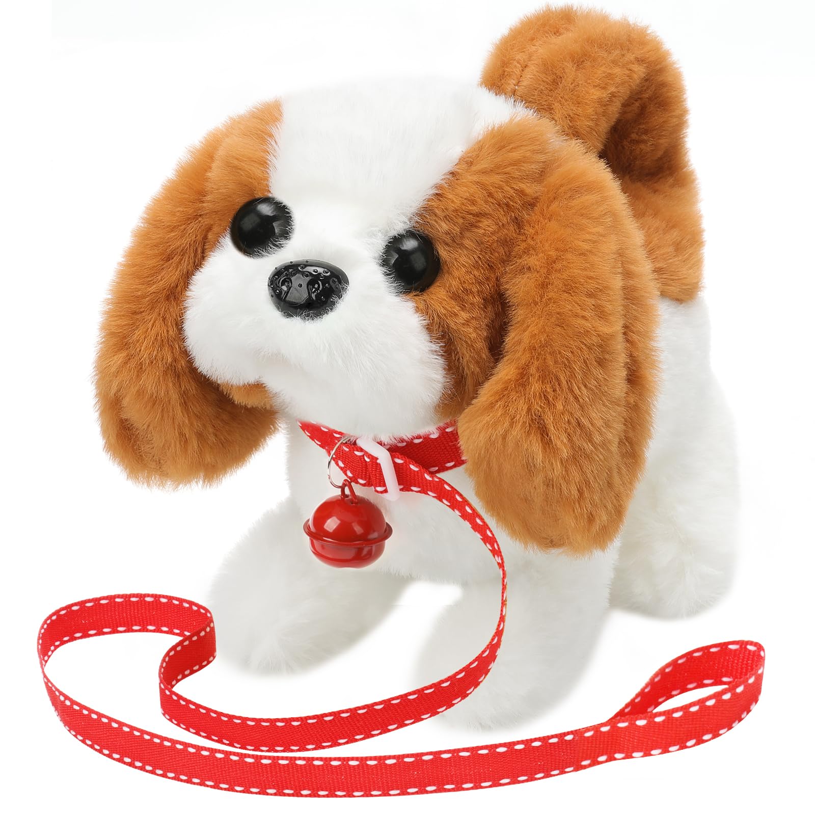 Ksabvaia Plush Saint Bernard Toy Puppy Electronic Interactive Dog - Walking, Barking, Tail Wagging, Stretching Companion Animal For Kids Toddlers