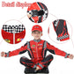Treyrea Race Car Driver Costume Boys Racer Jumpsuit With Car Cap Kids Dress Up For Halloween (Red Set, S(For Height 46''-49''))