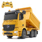 fisca Remote Control Truck, 1/20 Scale 6 Channel 2.4Ghz RC Dump Truck Construction Vehicle Toy with LED Lights and Simulation So