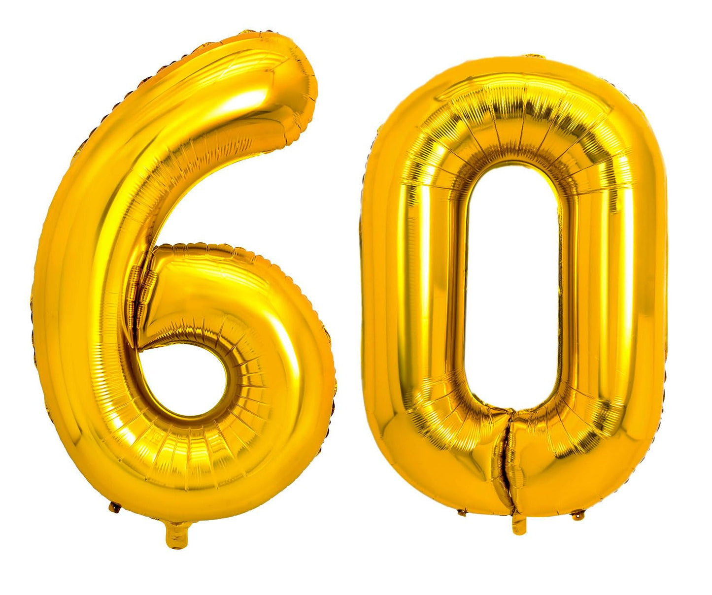 Pigetale 40 Inch 60 Number Balloons Gold Big Giant Jumbo Birthday Decorations Large Foil Mylar Helium Digital Balloons Age 6 60T