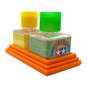 Jeff Did It! 40ml Square Bottle Glue Cement Holder Holds 2 Bottles Compatible with Tamiya Cement, Panel Liner and other 40ml Squ
