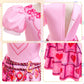 Itvti Girls Bridget Costume Kids Younger Queen Of Heart Pink Dress Princess Cosplay Outfits With Wig For Halloween Party, Pink, 2-3 Years(Tag 100)