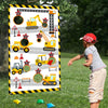 Construction Truck Toss Game Banner With 4 Bean Bags