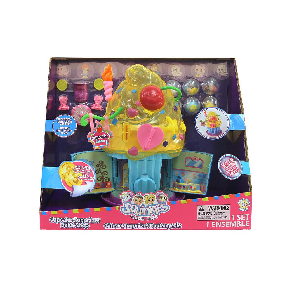 Squinkies Deluxe Playset Cupcake Surprize Bake Shop - Pastel, Plastic, Model 39051, For Ages 4 and Up