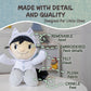 KIDS PREFERRED Max Stuffed Animal - 14" Plush Where The Wild Things Are, White, Crinkle Feet, Bean Filled Bottom, Model 73400