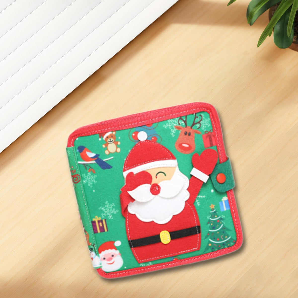 Merishopp Soft Activity Baby Book Xmas Theme Kids Cloth Book For Communication Sensory| Baby Learning Toy | Infant Activity Toy 