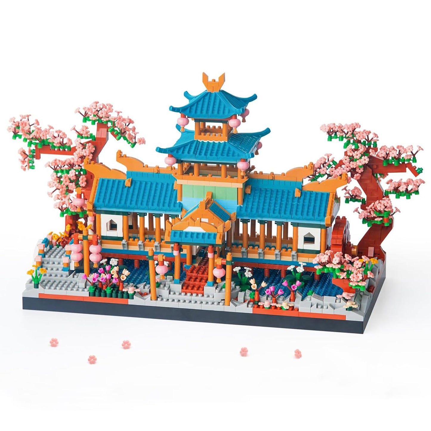 Finger Rock Cherry Blossom Bonsai Tree Building Set, Japanese Architecture Sakura Micro Block Building Set For Adults, Collectible Creative Gift For Kids 14+ (2350 Pieces)