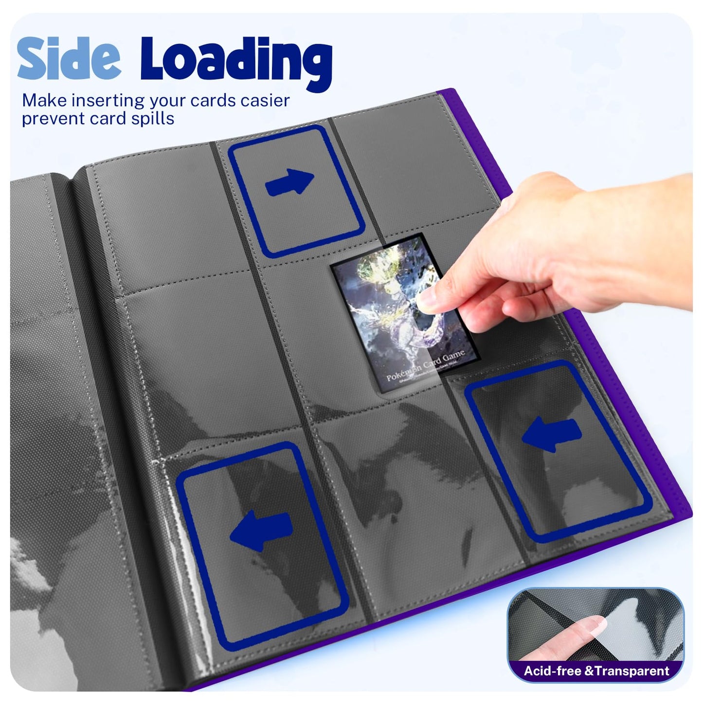 Card Binder  9 Pocket Trading Card Album Folder 20 Pages  360 Card Capacity Sports Card Binder  enhanced Card Binders Compatible with MTG  TCG  Baseball Cards (Purple)