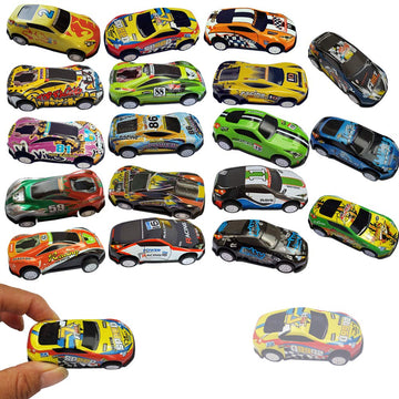 Himeeu 18Pcs Metal Pull Back Racing Car Toy Die Cast Race Car Vehicles Friction Powered Toddler Boy Car Toys 2.7 Inch