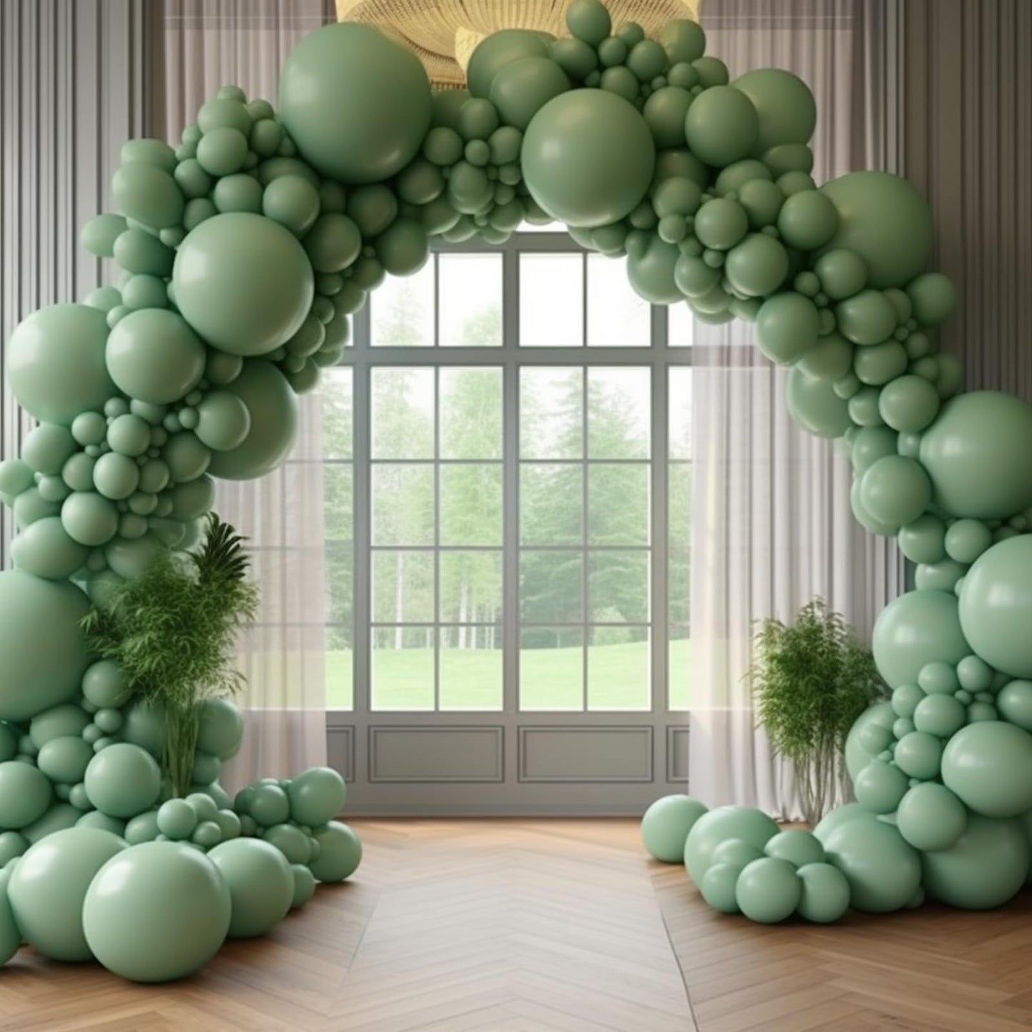 130Pcs Sage Green Balloons Different Sizes 18'' 12'' 10'' 5'' Balloon Garland Arch Kit Perfect For Birthday Party, Graduation, B