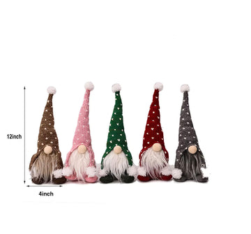 Yanghome Christmas Elf Decoration Xmas Ornaments Thanksgiving Day Gifts Swedish Gnomes Plush Nisse Tomte Figurines Doll Desk Lit