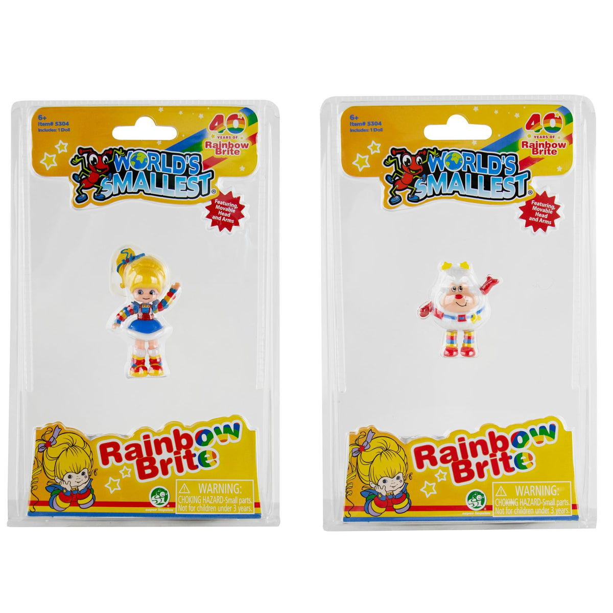 Worlds Smallest Rainbow Brite and Twink Bundle Set of 2 Micro Action Figures