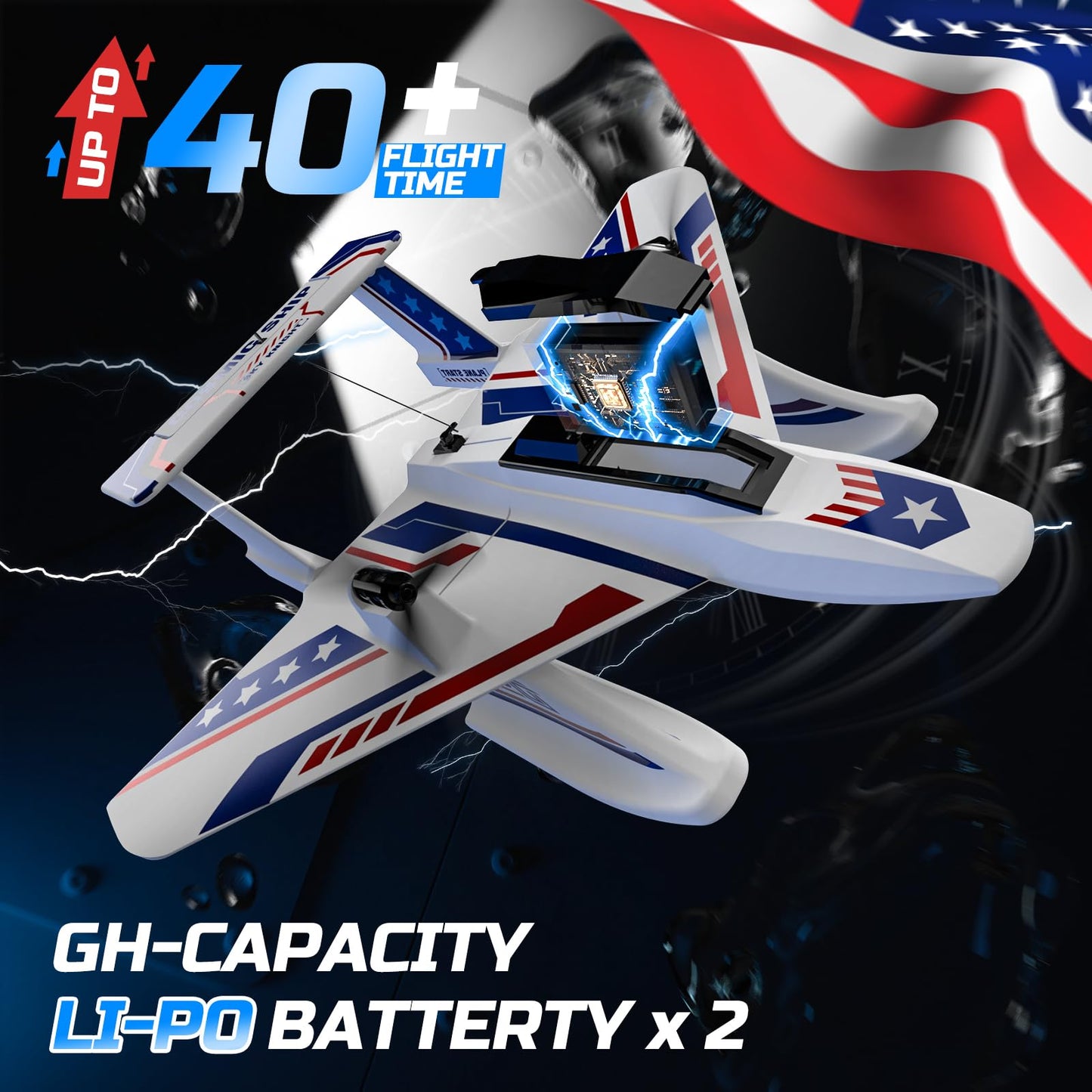 Deerc 3Ch Amphibious Rc Plane For Water, Land & Air, Remote Control Airplane Flying Boat Toys,2.4Ghz 6-Axis Gyro Stabilizer Rtf