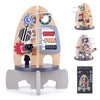 Wdmiya Space Wooden Activity Cube Toys For Baby, Montessoritoys For 1 Year Old Boy & Girl Birthday Gifts, Sensory And Educational 1St Birthday Gifts, Busy Board Toys For Baby Boy 6-18 Months (Rocket)