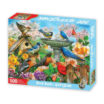 Springbok'S 500 Piece Jigsaw Puzzle Bird Bath - Made In Usa
