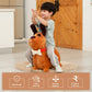 INPANY Bouncy Dog Hopper Toy - Plush Medium Ride-On for Toddlers, Brown Rubber, Ideal Birthday Gift for 2-4 Year Olds