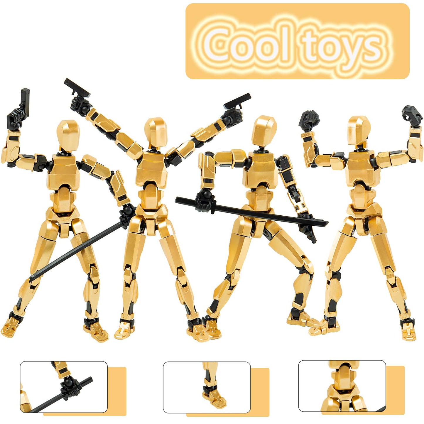 Sulliwayu 4PCS Assembled Titan T-13 Action Figures Set Lucky Dummy Nova 13 Action Figure Robot Anime Stick Figures Fidget Toys f