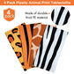 Animal Safari Tablecloth Jungle Animal Theme Tablecover Tiger Zebra Giraffe Print Table Cover Tropical Leaf Tablecloth Party Supplies For Jungle Safari Birthday Baby Showers (Leopard Style, 4 Pcs)