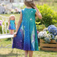 Bow Dream Girl Dress & Doll Clothes Set, Rainbow Unicorn, Size 4-5T, Blue Green