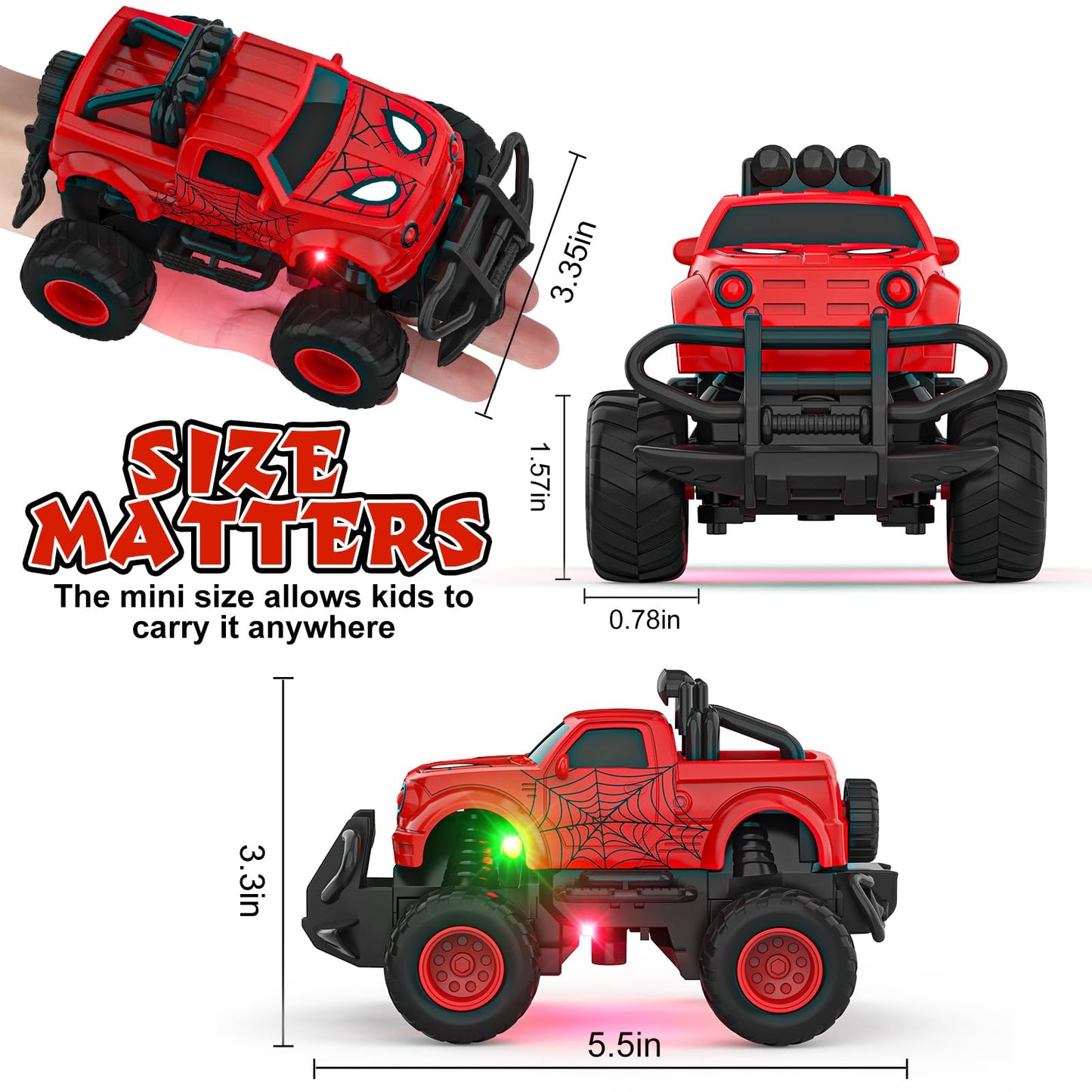 Remote Control Car for Boys 4-7, 1:43 Scale Mini RC Cars for Kids 3-5, RC Truck Christmas Birthday Gift for Toddlers 3 4 5 6 7 8