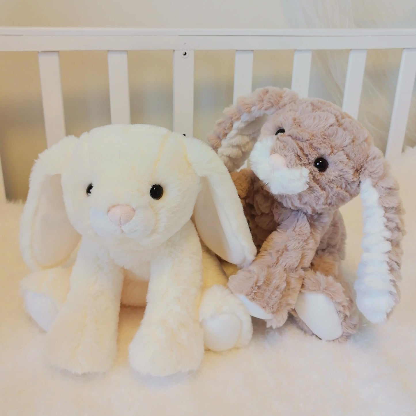 Mikee Fluffie Easter Bunny Stuffed Animals With Clothes & Bow Tie,Safe Material Soft Washable Stuffed Bunny,Cute Plush Toy Rabbi