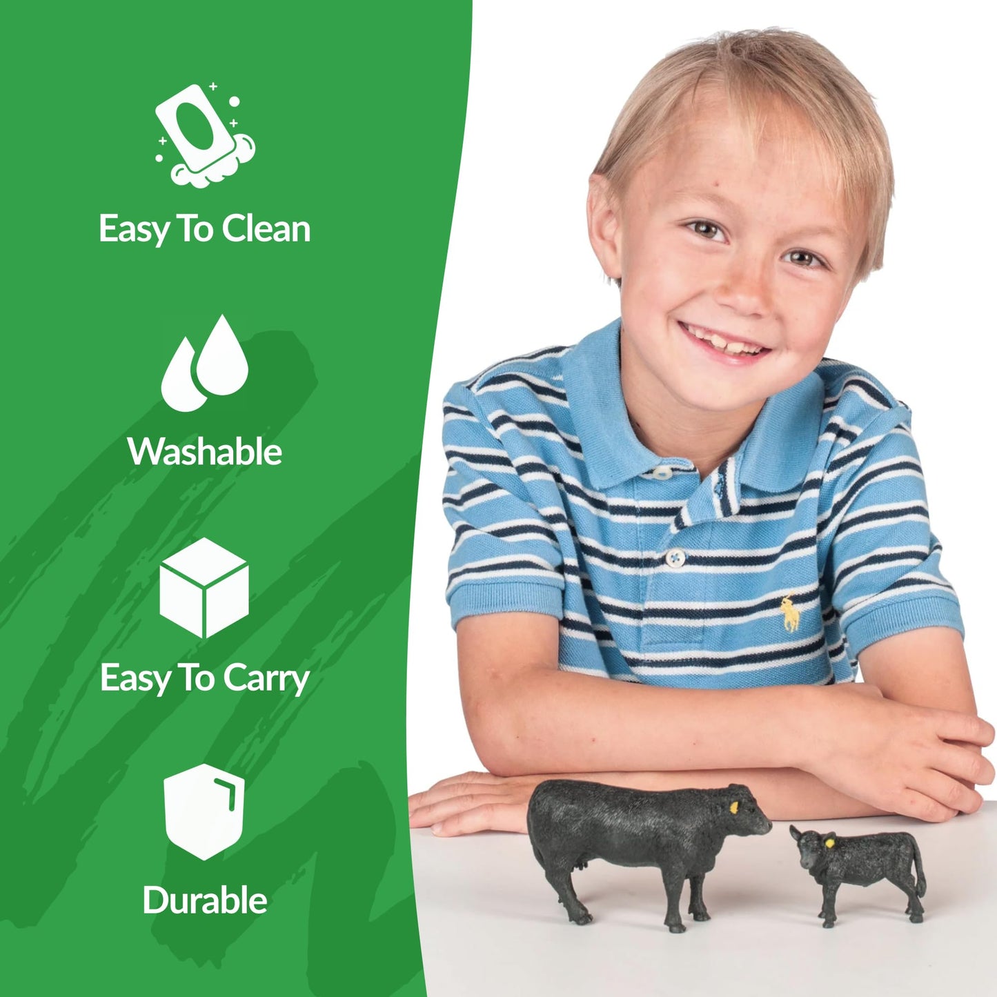Big Country Toys Angus Cow & Calf - 1:20 Scale - Hand Painted - Farm Toys - Farm Animals