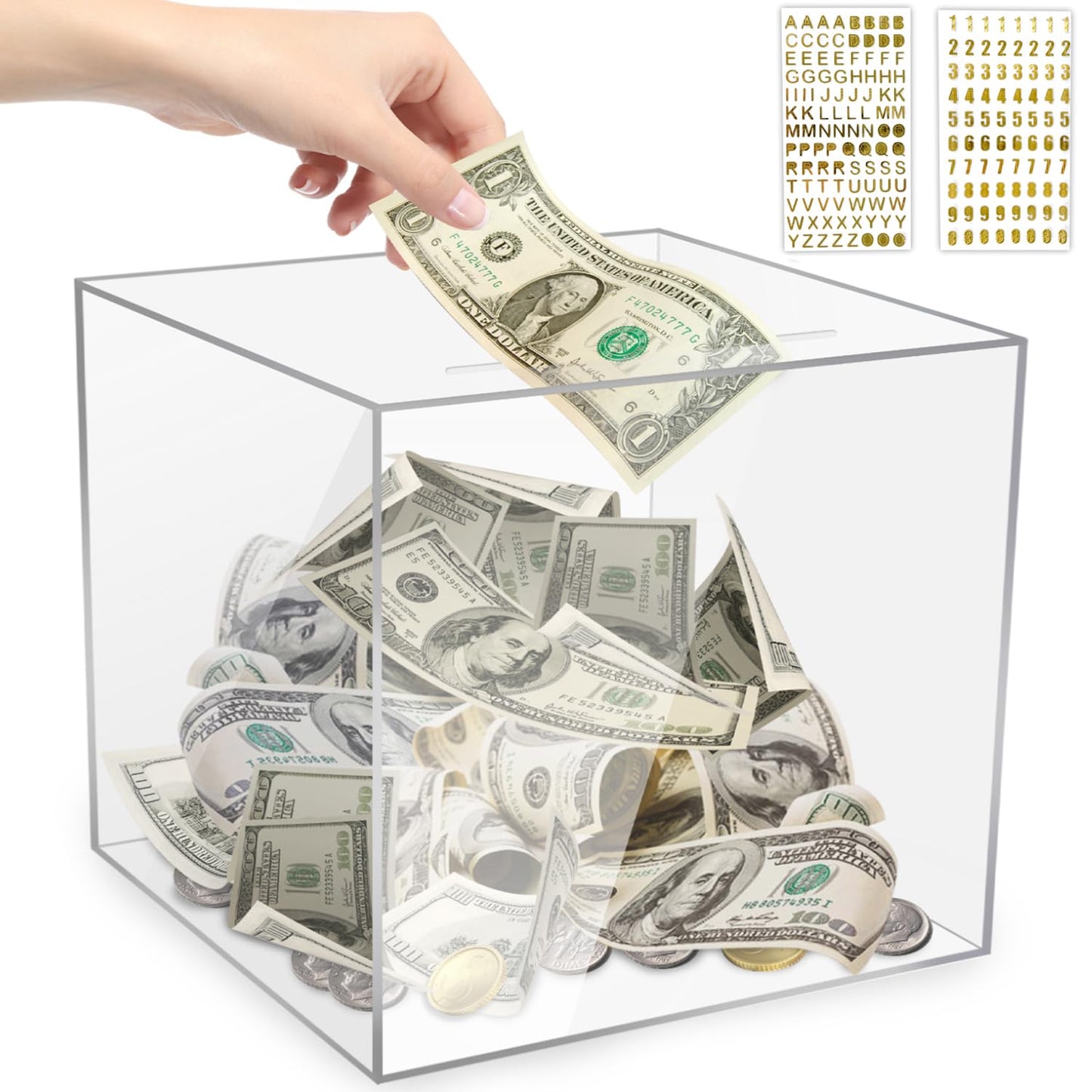 Aipor Clear Piggy Bank For Adults/Kids Must Break To Open, Unopenable Acrylic Piggy Bank, Acrylic Clear Piggy Bank For Boys/Girl