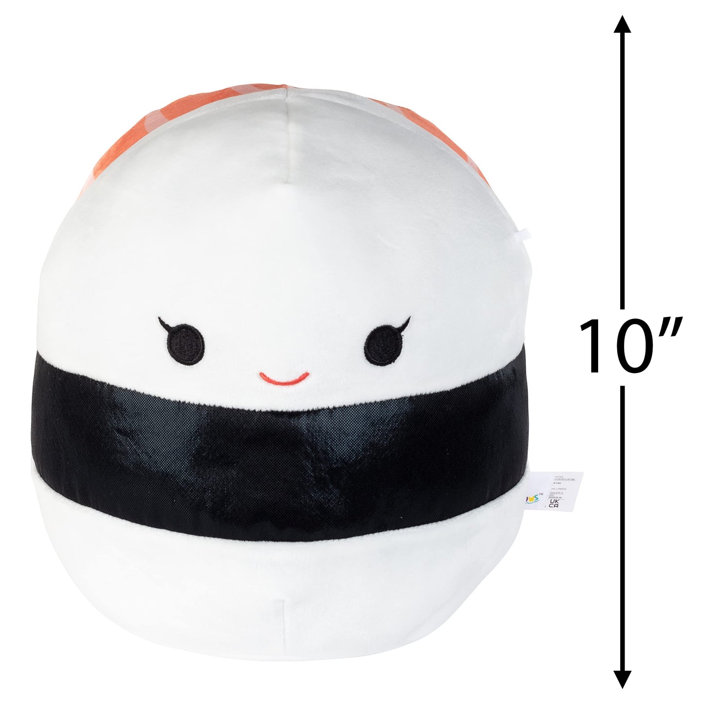 Squishmallows Original 10-Inch Solenn The Salmon Sushi Plush Toy - Soft, Collectible, Multicolor Stuffed Animal for Kids