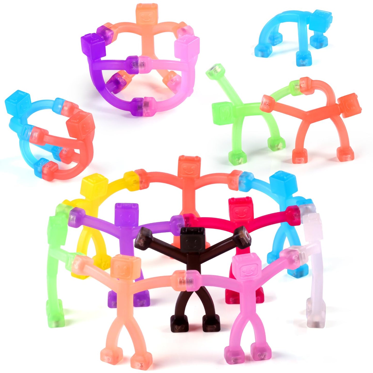 BlissfulTie Updated Magnetic Toys for Kids in Robot Shape Design, Colorful Magnet Men, Easter Basket Stuffers for Travel Toys, F